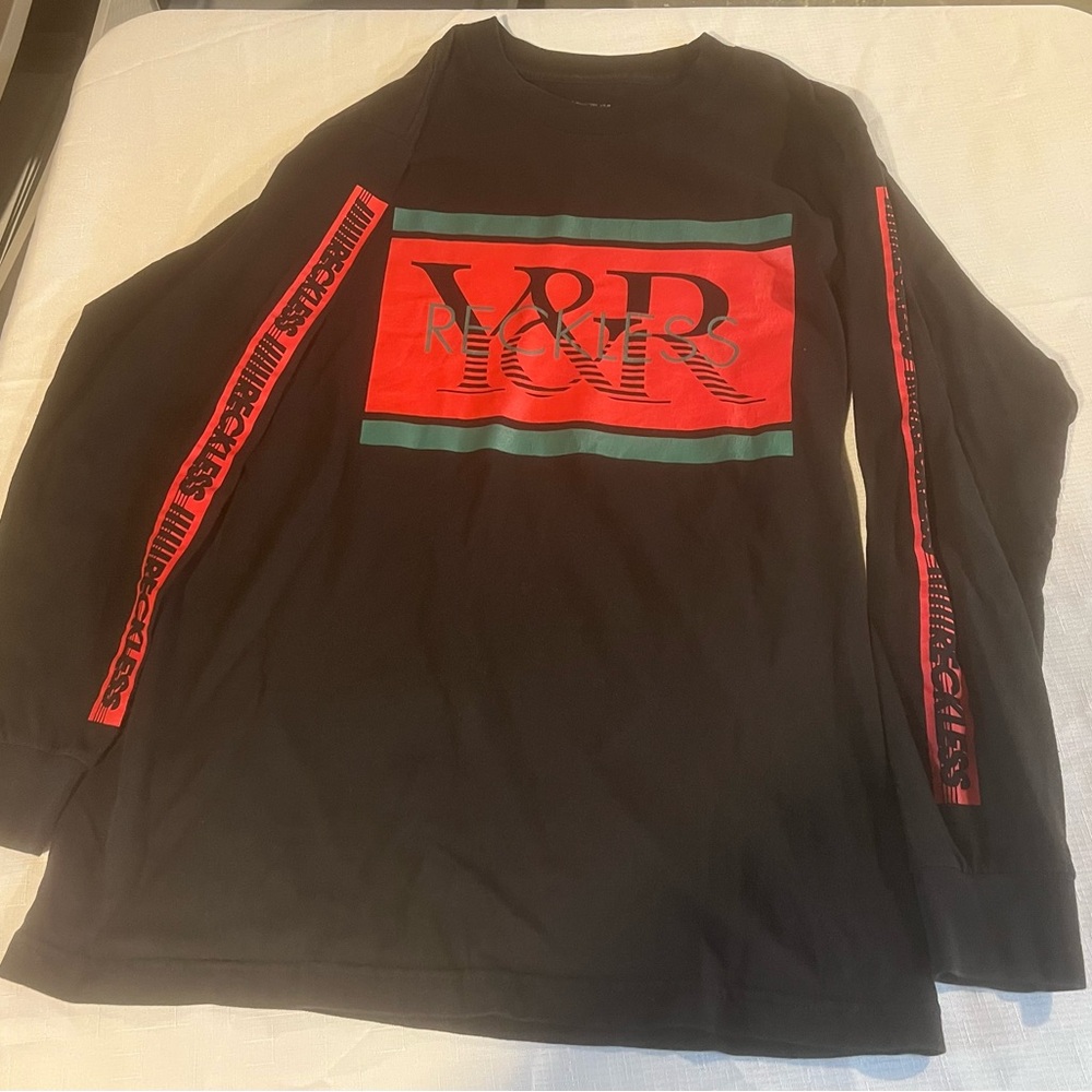 Y&R Reckless Mens Long Sleeve  Black/Red/Green Medium Shirt